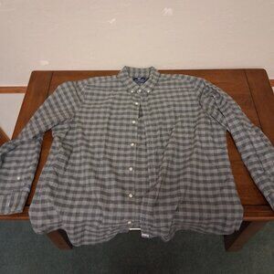 Vineyard Vines, Grey Gingham Button Down, XXL